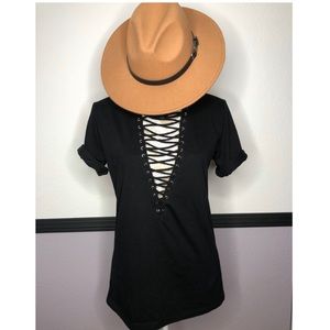 Forever 21 Lace Up Tee